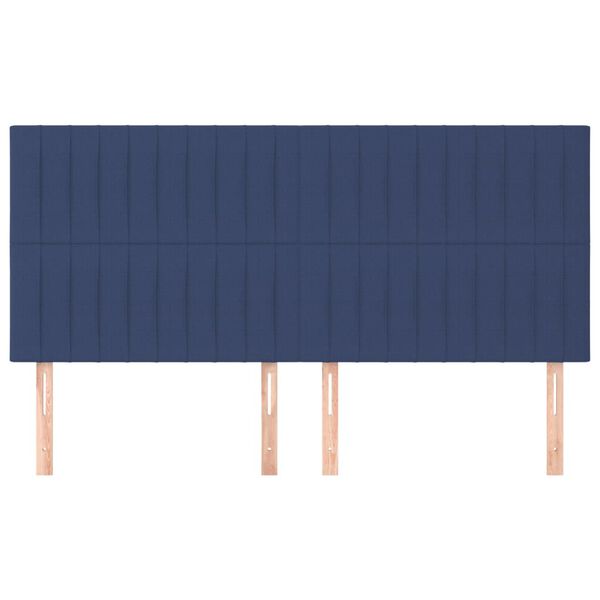 vidaXL T&ecirc;te de lit Bleu 160x5x118/128 cm Tissu
