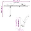 vidaXL Parasol de jardin Sable 248 x 248 x 148 cm Polyester et Acier