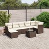 vidaXL Salon de jardin avec coussins 7 pcs marron r&eacute;sine tress&eacute;e