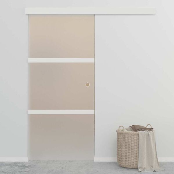 vidaXL Porte coulissante Verre ESG et aluminium 90x212 cm Argenté