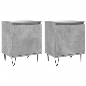 vidaXL Tables de chevet 2 pcs gris b&eacute;ton 40x30x50 cm bois d'ing&eacute;nierie