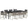 vidaXL Ensemble de salle &agrave; manger pour jardin 9 pcs Gris clair
