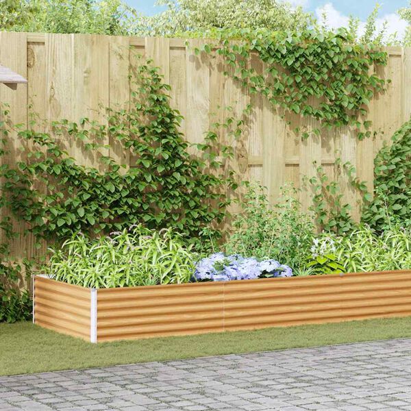 vidaXL Jardini&egrave;re sur&eacute;lev&eacute;e 582 x 100 x 36 cm Acier galvanis&eacute;