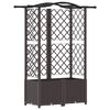 vidaXL Lit &Eacute;lev&eacute; avec Treillis et Toit Marron 122 x 40 x 138 cm PP