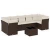 vidaXL Salon de jardin 8 pcs avec coussins marron r&eacute;sine tress&eacute;e