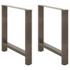 vidaXL Pieds de table &agrave; manger en acier naturel 2 pi&egrave;ces 80 x (72-73) cm Acier