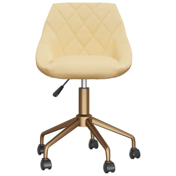 vidaXL Chaises pivotantes &agrave; manger lot de 2 cr&egrave;me velours