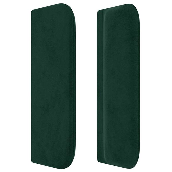 vidaXL T&ecirc;te de lit avec oreilles Vert fonc&eacute; 163x16x78/88 cm Velours