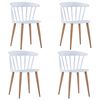 vidaXL Chaises &agrave; manger lot de 4 blanc plastique et acier