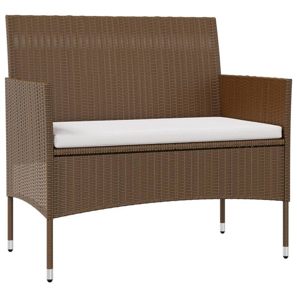 vidaXL Salon de jardin 8 pcs avec coussins r&eacute;sine tress&eacute;e marron