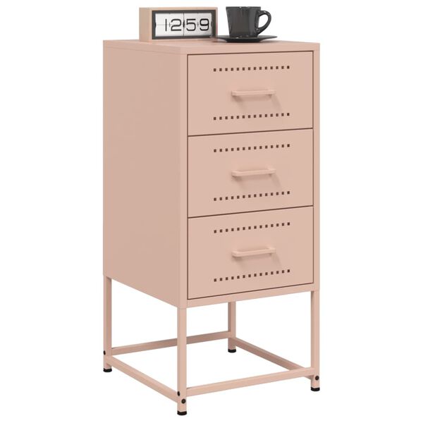 vidaXL Tables de chevet 2 pcs rose 36x39x78 cm acier