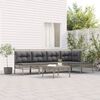 vidaXL Salon de jardin 6 pcs avec coussins Gris R&eacute;sine tress&eacute;e