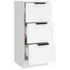 vidaXL Buffets 3 pcs Blanc Bois d'ing&eacute;nierie