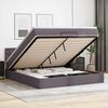 vidaXL Lit ottoman avec matelas & LED Gris 160x200cm similicuir