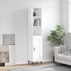 vidaXL Buffet haut Blanc brillant 34,5x34x180 cm Bois d'ing&eacute;nierie