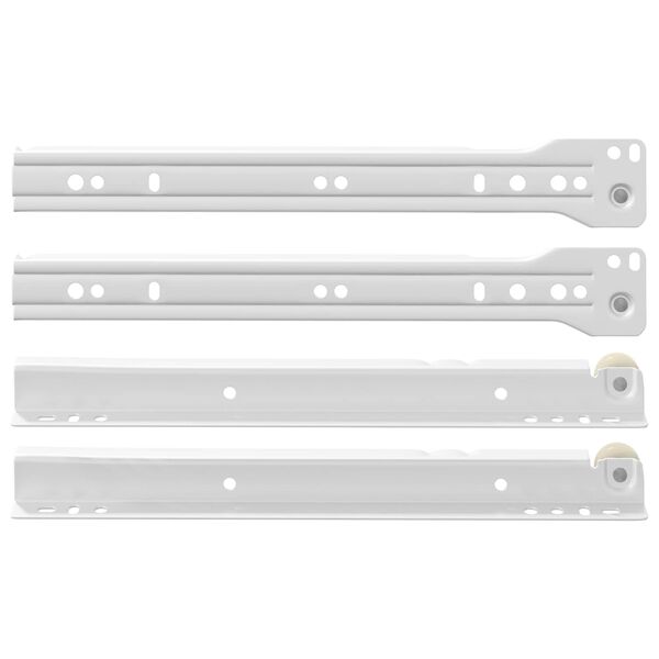 vidaXL Glissi&egrave;re de tiroir 87 pcs Blanc Acier