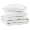 vidaXL Couette avec oreiller 3 pi&egrave;ces Blanc Microfibre