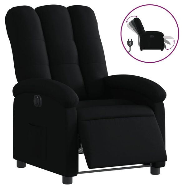 vidaXL Fauteuil inclinable &eacute;lectrique Noir Tissu