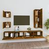 vidaXL Ensemble de meubles TV 5 pcs Ch&ecirc;ne fum&eacute; Bois d'ing&eacute;nierie