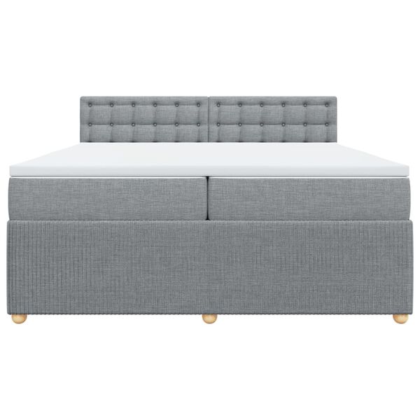vidaXL Sommier &agrave; lattes de lit avec matelas Gris clair 200x200cm Tissu