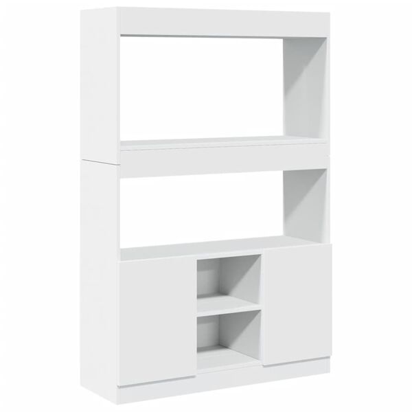 vidaXL Buffet haut blanc 92x33x140 cm bois d'ing&eacute;nierie