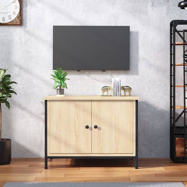 vidaXL Meuble TV avec portes Chêne Sonoma 60x35x45 cm Bois d'ingénierie