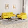 vidaXL Ensemble de canapés 2 pcs avec coussins Jaune clair Tissu