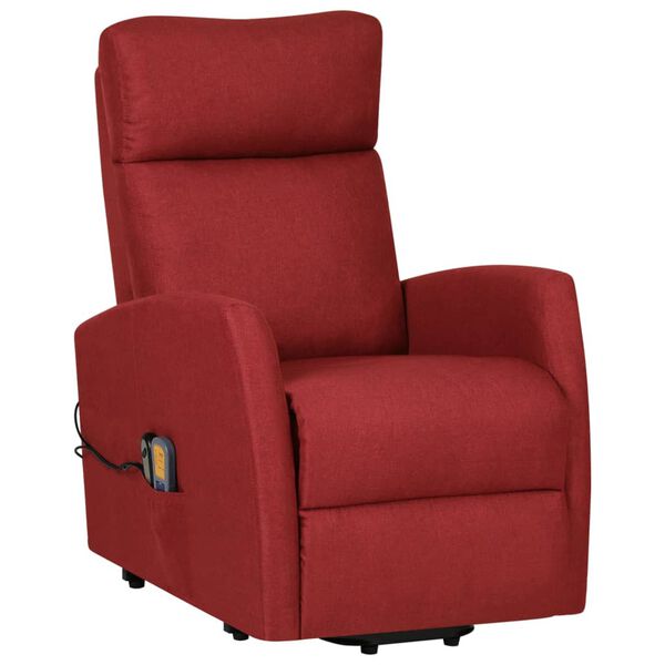 vidaXL Fauteuil de massage Rouge bordeaux Tissu
