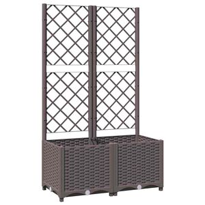 vidaXL Jardini&egrave;re avec treillis Marron 80x40x136 cm PP