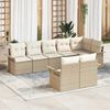 vidaXL Ensemble de canapé de jardin avec coussin 8 pcs Beige polyrotin