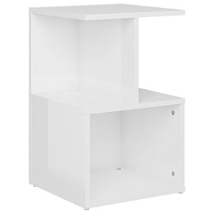 vidaXL Table de chevet blanc brillant 35x35x55 cm bois d'ing&eacute;nierie