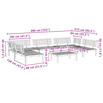 vidaXL Salon palette de jardin 6 pcs bois d'acacia massif