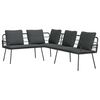vidaXL Ensemble de canap&eacute; de jardin 2 pcs Noir polyrotin