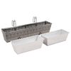 vidaXL Lits sur&eacute;lev&eacute;s de balcon 2 pcs 80 cm Gris R&eacute;sine tress&eacute;e