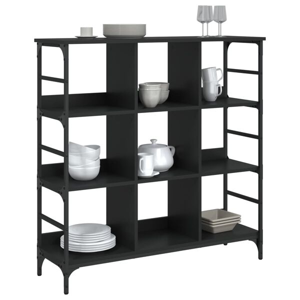 vidaXL Buffet noir 102x32x103,5 cm bois d'ing&eacute;nierie