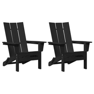 vidaXL Chaise de jardin 2 pc Noir Poly&eacute;thyl&egrave;ne