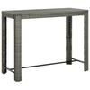 vidaXL Table de bar de jardin Gris 140,5x60,5x110,5 cm R&eacute;sine tress&eacute;e