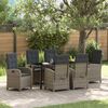 vidaXL Ensemble de salle &agrave; manger pour jardin 7 pcs Gris polyrotin