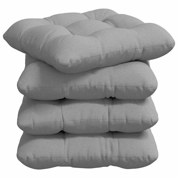 vidaXL Coussins de si&egrave;ge 4 pcs Gris nuage 40 x 40 x 12 cm tissu