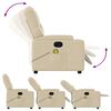 vidaXL Fauteuil de massage inclinable Cr&egrave;me Tissu