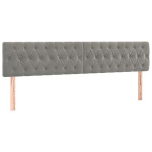 vidaXL T&ecirc;tes de lit Gris clair 180x7x78/88 cm Velours
