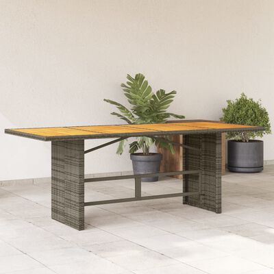 vidaXL Table de jardin avec dessus en bois d'acacia gris 190x80x74 cm