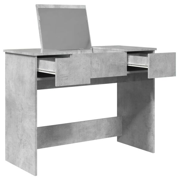 vidaXL Coiffeuse avec miroir gris b&eacute;ton 100x45x76 cm