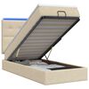 vidaXL Lit coffre avec matelas et LED Cr&egrave;me 90 x 190 cm Tissu