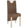 vidaXL Chaises &agrave; manger lot de 6 marron tissu
