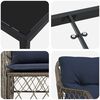 vidaXL Ensemble de salle &agrave; manger pour jardin 5 pcs Gris et Noir Rotin