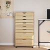 vidaXL Cabinet Roulant avec Tiroirs avec roue MOSS Vernis transparent