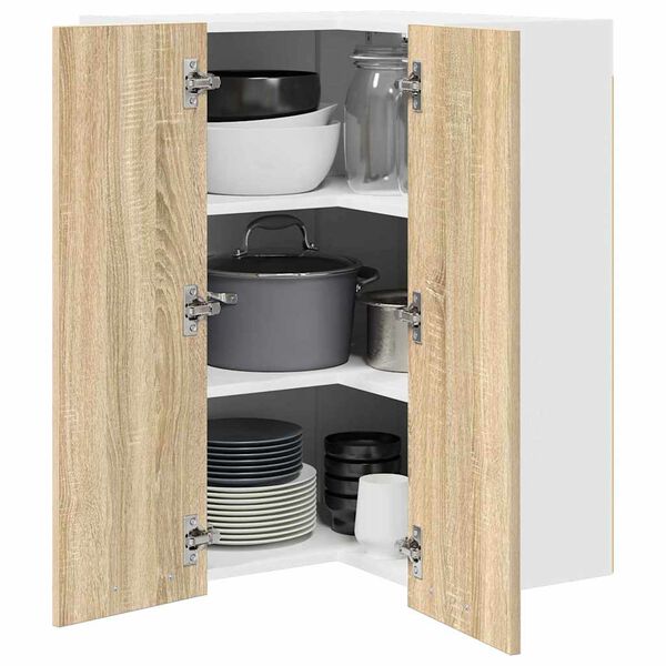 vidaXL Armoire suspendue Ch&ecirc;ne Sonoma et Blanc 57 x 57 x 80 cm