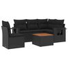 vidaXL Salon de jardin 6 pcs avec coussins noir r&eacute;sine tress&eacute;e