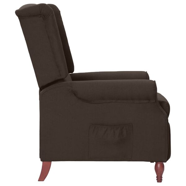 vidaXL Fauteuil inclinable Marron fonc&eacute; Tissu